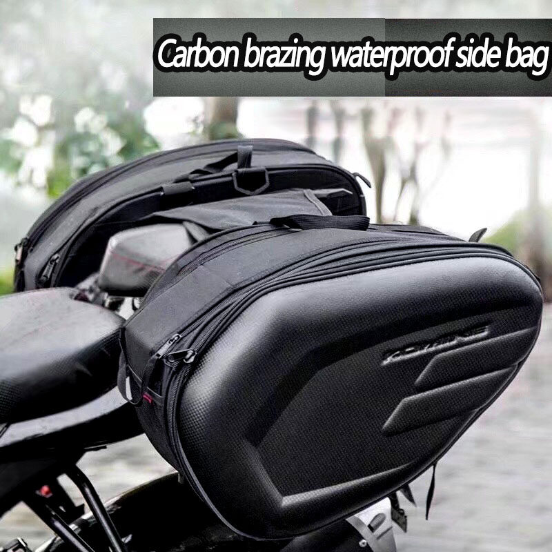 [1 Pair] Komine Motorcycle Saddle bag Carbon Fiber Case Waterproof Motorcycle Box Saddle Bag Side Package Locomotive Bag Long-Distance Travel Large Capacity Tail Package