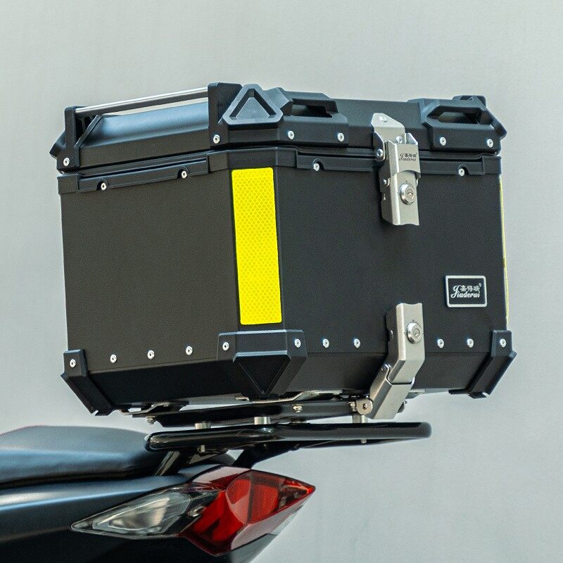 ROCKBROS Alloy Motorcycle Top Box Waterproof Motorbox 36/45 Liters Tail Box Black Silver Universal Motor Box High Quality Anti-Collision Compartment Box