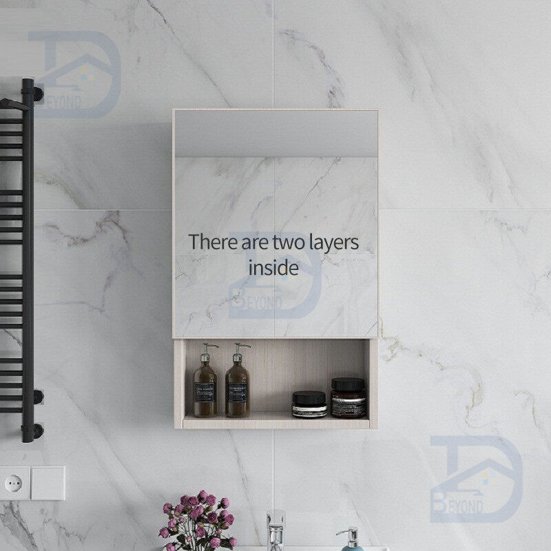 Light Luxury Bathroom Mirror Cabinet Storage Wall-mounted Toilet Living Room Separate Mirror Box with Shelf Toilet Mirror Wall Cabinet