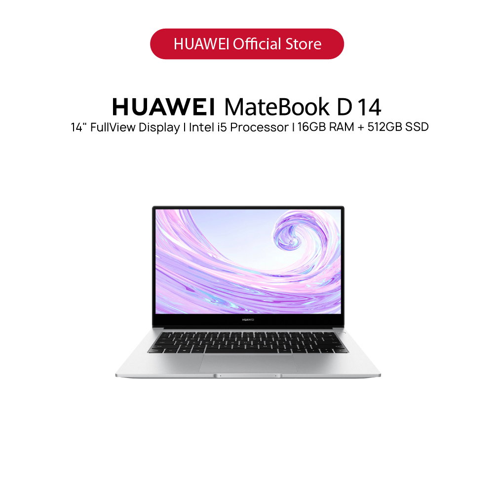 HUAWEI Matebook D14 Laptop | 14" FullView Display | Intel i5 11 Gen Processor | 16GB+512GB | Intel UHD Graphics