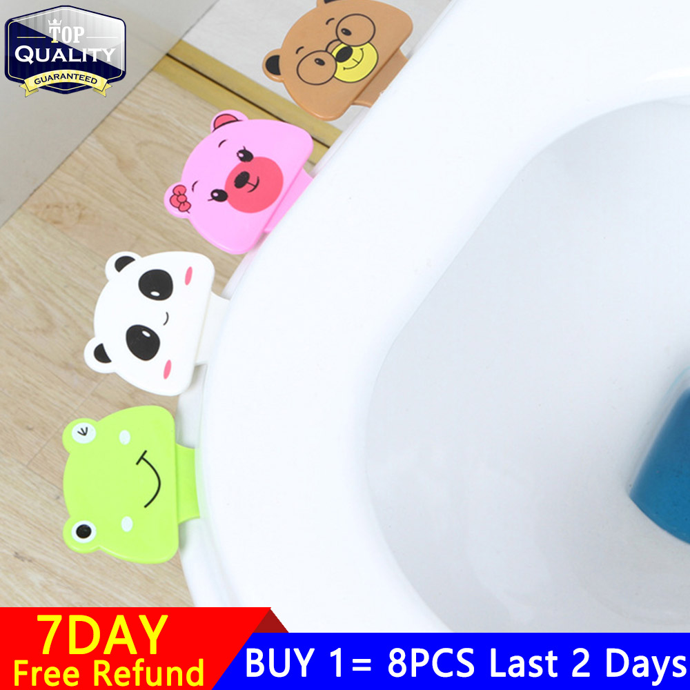 【BUY 1 FREE 1 LAST 2 DAY 】4pcs Cute Cartoon Toilet Lid Lifter Household Anti-Dirty Toilet Lid Holder Toilet Cover Handle Self-adhesive Toilet Seat Lid Holder Home Cleaning Tools Toilet Seat Holder Lif