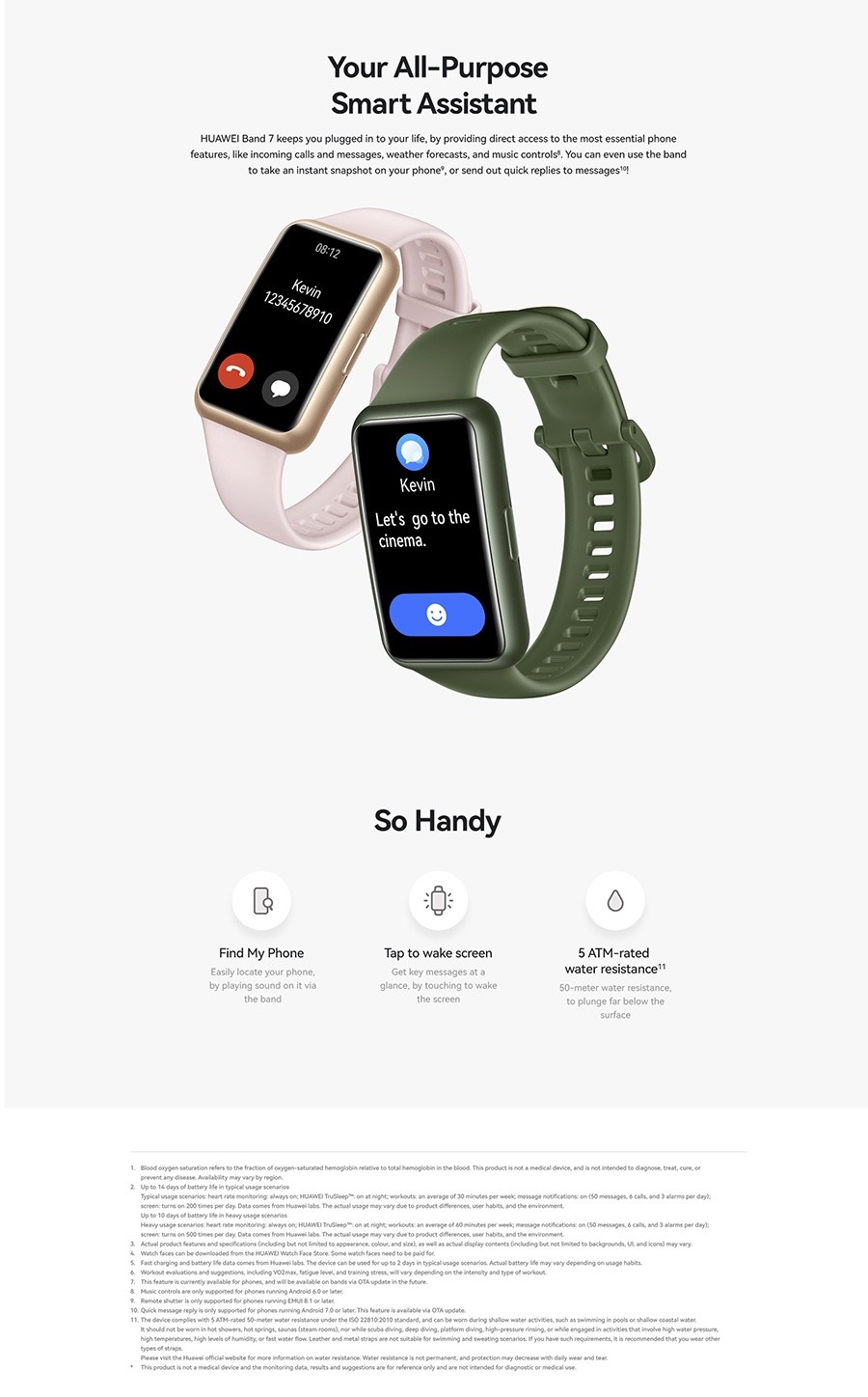 HUAWEI Band 7 | Smartwatch | 9.9 mm Ultra-thin Design | 2 Weeks Battery Life | Quick Reply of Third-party Apps