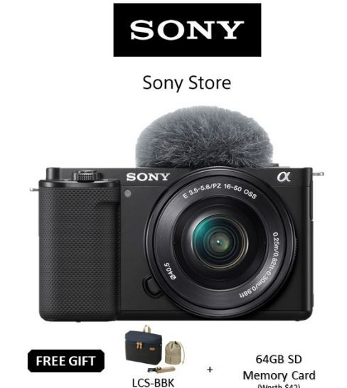 (Black)Sony ZV-E10L / ZVE10 / ZV Interchangeable-lens Vlog Camera / Mirrorless APSC Camera / w Kit Lens SELP1650