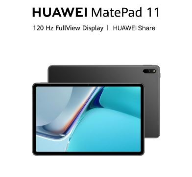 HUAWEI MatePad 11 – 11" 120 Hz FullView Tablet, (6GB RAM, 128B ROM, Qualcomm Snapdragon 865, Huawei Share, Multi-Window, Tuv Rheinland Dual Certification, Wi-Fi 6), Matte Grey