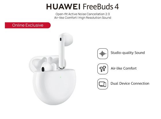 HUAWEI FreeBuds 4 | High-Resolution Sound Dual-Mic Bluetooth | Active Noise Cancellation 2.0 | Air-liked comfort | TWS