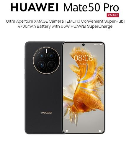 HUAWEI Mate 50 Pro Smartphone | Ultra Aperture XMAGE Camera | 4700 mAh Battery with 66W Superfast Charge | 8GB+256GB
